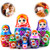 Authentic Russian Nesting Dolls for Kids - Handmade Matryoshka Dolls 5_3 in - Traditional Russian Nesting Dolls for Toddlers - Stacking Nesting Doll Set 7 pcs