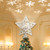 Aiqiano Christmas Tree Topper Star Tree Topper Lighted with LED Snowflake Lights Projector 3D Hollow Silver Star Tree Topper for Christmas Tree Decorations