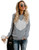 Elegantcharm Womens Pullover Sweaters Knitted Long Sleeve Crewneck Heart Patchwork Jumper Cozy Tops Grey