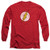 DC Comics The Flash Distressed Logo Adult Long-Sleeve T-Shirt Small Red