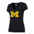 OTS NCAA Michigan Wolverines Womens Rival V-Neck Tee Logo Medium