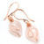 Pink Rose Quartz Copper Wire Wrapped Gemstone Spiral Earrings 1_25 inch