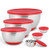 Hillbond Stainless Steel Mixing Bowls with Lids Stackable Mixing Bowls for Kitchen with Prep Bowls - Set of 6 include 1_5 Qt 3 Qt 5 Qt 0_5 Cup Red