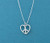 Peace Charm Pendant necklace in sterling silver on sterling silver 16 box chain_ Peace sign_