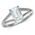 Silvershake Genuine Octagon Shape Blue Aquamarine White Gold Plated 925 Sterling Silver Solitaire Ring Size 9_5