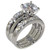 3_47 Ct_ Round Cubic Zirconia Cz Solitaire Bridal Engagement Wedding 3 Piece Ring Set - Size 7