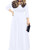 POSESHE Womens Solid V-Neck 34 Sleeve Plus Size Evening Party Maxi Dress White 3X-Large