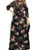 POSESHE Womens Solid V-Neck 34 Sleeve Plus Size Evening Party Maxi Dress 3XL Rose Red