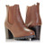 Bellmora Payton-05 Womens Chelsea Boot Side Zip Elastic Panel Chunky Heel Ankle Bootie Brown 8_5 BM US