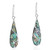 Vintage Abalone Shell Streak Teardrop _925 Sterling Silver Dangle Earrings