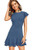 Floerns Womens V Back Inslace Layered Ruffle Hem Flutter Sleeve Dress Blue M