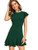 Floerns Womens V Back Inslace Layered Ruffle Hem Flutter Sleeve Dress Green L