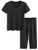 Latuza Womens Cotton Pajamas Set Tops and Capri Pants Sleepwear 3X Black