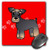 3dRose LLC 8 x 8 x 0.25 Inches Mouse Pad, Miniature Schnauzer Banded Brown Base Coat Salt and Pepper Cartoon Dogred with Pawprints (mp_40887_1)