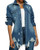 DvaeMalligo Jean Jacket for Women Distressed Ripped Long Sleeve Oversized Denim Jackets