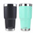 DRINCO - 30 oz Stainless Steel Tumbler  Double Walled Vacuum Insulated Mug With Spill Proof Lid 2 Straws For Hot   Cold Drinks Black   Teal 30 oz 2pack