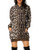 Auxo Women Leopard Print Hoodie Dress Long Sleeve Oversized Tunic Sweatshirt Oversized Knitted Sweaters Jumper Leopard L