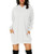 Auxo Women Long Sleeve Casual Hooded Pockets Sport Pullover Hoodie Dress Loose Tunic Sweatshirt Long Top 03-White M