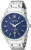 Armitron Mens 205388NVSV Date Function Silver-Tone Bracelet Watch