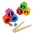 Constructive Playthings Kids Wooden Tweeze Bees Toy Set 13 pcs Multicolor