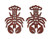 Distressed Red Cast Iron Lobster Shaped Trivet Set of 2