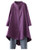 Minibee Womens Cotton Linen Shirt High Low Button Down Embroidered Blouse Long Sleeve Tunic Tops with Pocket Purple L