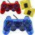 Burcica Wired Controller for PS2 with 2 High Speed 128MB Memory Card for Playstation 2 ClearRed and ClearBlue