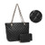 XB Tote Purse and Handbags Set for Women Leather Quilted Shoulder Bag Wristlet Wallet Zipper