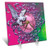 3dRose dc-167085-1 White Owl Pretty Coral Gem and Gradient Green and Pinks-Desk Clock 6 by 6-Inch