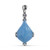 Carolyn Pollack Sterling Silver Blue Jade Gemstone Carved Pendant Enhancer