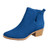 Womens Perforated Cutout Fall Booties Chunky Block Heels Slip on Ankle Short Boots Navy