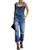 luvamia Womens Casual Distressed Adjustable Denim Bib Overalls Jeans Pants Jumpsuits Denim Blue Size Medium