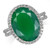 Silvershake Huge 7_78ct_ Natural Emerald Green Agate and Topaz White Gold Plated 925 Sterling Silver Ring Size 7