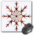 3dRose LLC 8 x 8 x 0.25 Inches Mouse Pad, Cocoa Red and Orange Patterned Barbed Snowflake (mp_167608_1)