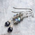Dainty Labradorite Earrings Sterling Silver Iolite Gray Blue Stacked Dangles
