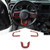 CheroCar for Jeep JL JT Steering Wheel Covers Panel Decoration Interior Accessories for 2018-2020 Jeep Wrangler JL for 2020 Jeep Gladiator JT Red Carbon Fiber Grain 3PACK