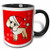 3dRose mug_13773_4 Cute Apricot Poodle Red Paw Background With Santa Hat - Two Tone Black Mug, 11oz, Multicolored