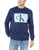 Calvin Klein Mens Monogram Logo Crew Neck Sweatshirt Peacoat Large