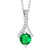 Gem Stone King 0_92 Ct Round Green Simulated Emerald 925 Sterling Silver Pendant