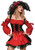Leg Avenue Womens Vixen Pirate Wench wVelvet Double lace up Corset Dress BlackRed X-Large