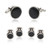 Cuff-Daddy Conservative Onyx and Silver Tone Tuxedo Formal Set Cufflinks and Studs with Presentation Box