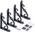 ETECHMART 12 Decorative Shelf Brackets Pack of 4 Wall Mounted Floating Shelf Bracket for DIY Open Shelving L Shape Heavy Duty Rustic Iron Metal Corner Brace Shelf Supporter