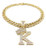 BLINGFACTORY Hip Hop Alphabet Initial K Pendant   12mm 18 Full Iced Box Lock Cuban Chain Necklace