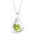 Peora Peridot Pendant Necklace in Sterling Silver Chiseled Solitaire Design Round Shape 6mm 1 Carat with 18 inch Chain