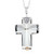 Sterling Silver Cross Pendant Necklace   Chain Made with Swarovski Crystals