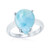 Sterling Silver High Polish Natural Larimar Four-Prong Teardrop Ring