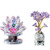 H D HYALINE   DORA Crystal Lotus   Purple Rose Flower Figurines Paperweight Gift for Lady