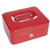 Stalwart 75-0856R 8" Locking Cash Box with Coin Tray, Red
