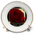 3dRose cp_77284_1 Red Rose Frame in Gold & Black Thank You Porcelain Plate, 8"