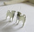 Pug Dog Stud Earrings Polished Sterling Silver Handmade in USA